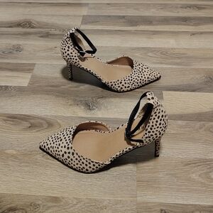 Ladies 9WW Elegant Sexy Suede Spotted Women's Heels